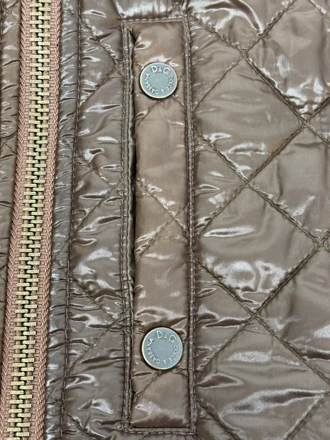 2000s Dolce & Gabbana Brown Quilted Puffer Vest Jacket - Image 9