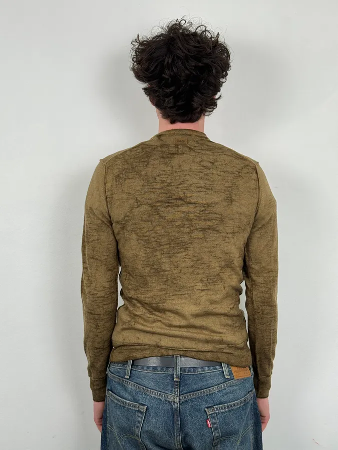 2000s Dolce & Gabbana Brown Sand Wool Sweater - Image 3