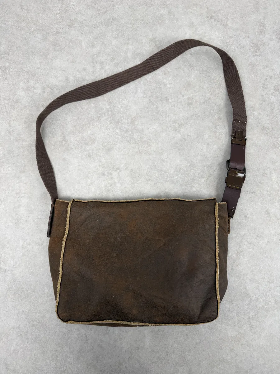 2000s Dolce & Gabbana Brown Shearling Leather Shoulder Bag - Image 6