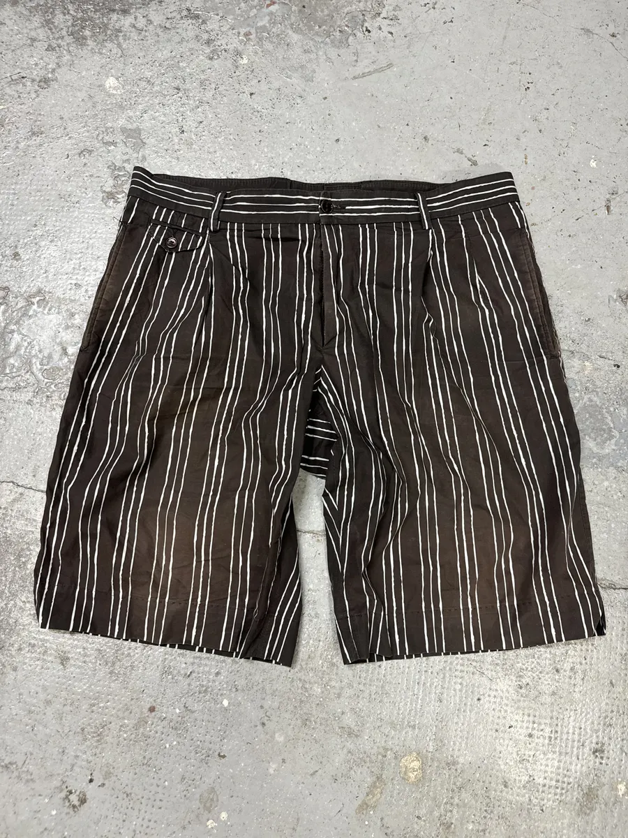 2000s Dolce & Gabbana Brown Striped Shorts