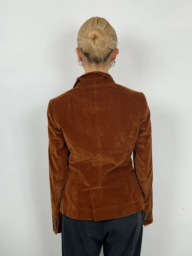 2000s Dolce & Gabbana Brown Velvet Jacket - Image 2