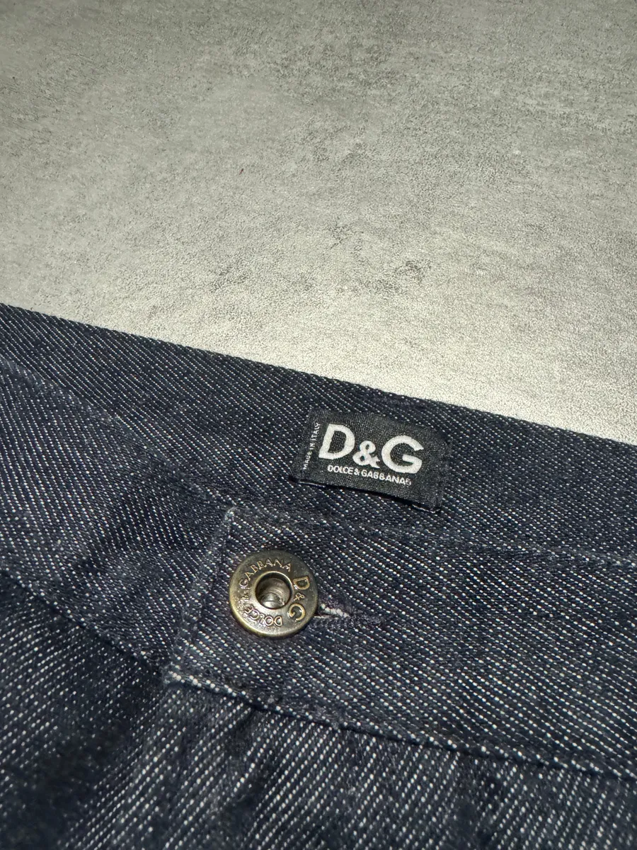 2000s Dolce & Gabbana Brut Denim Jeans & Velvet Hybride Pants - Image 7