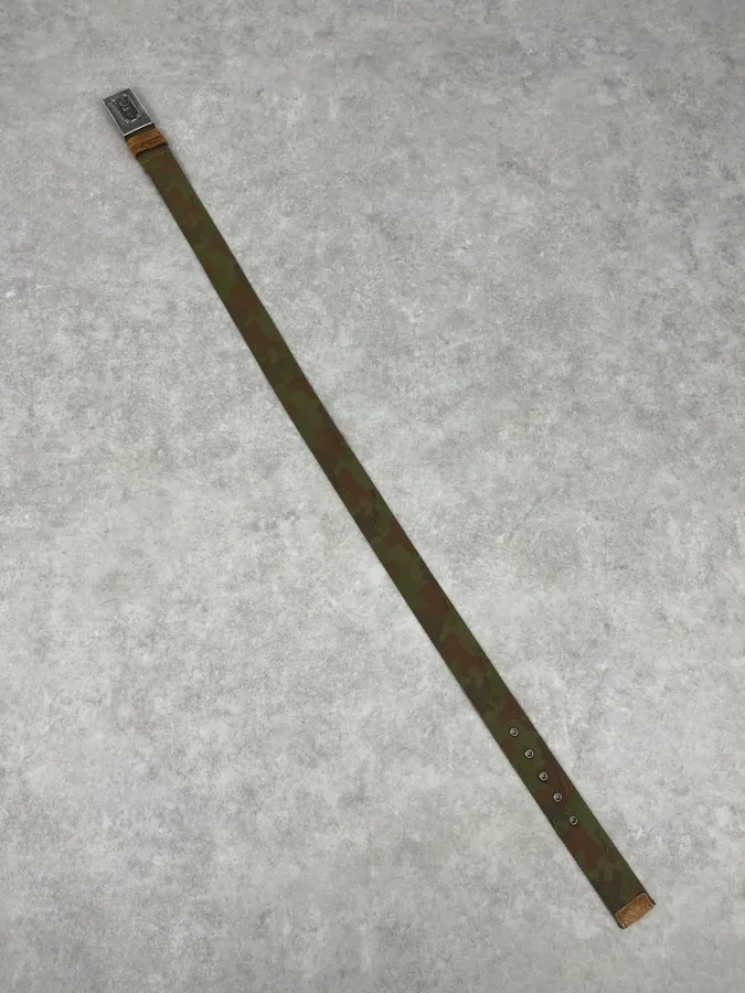 2000s Dolce & Gabbana Camo Green Canva Belt - Image 7