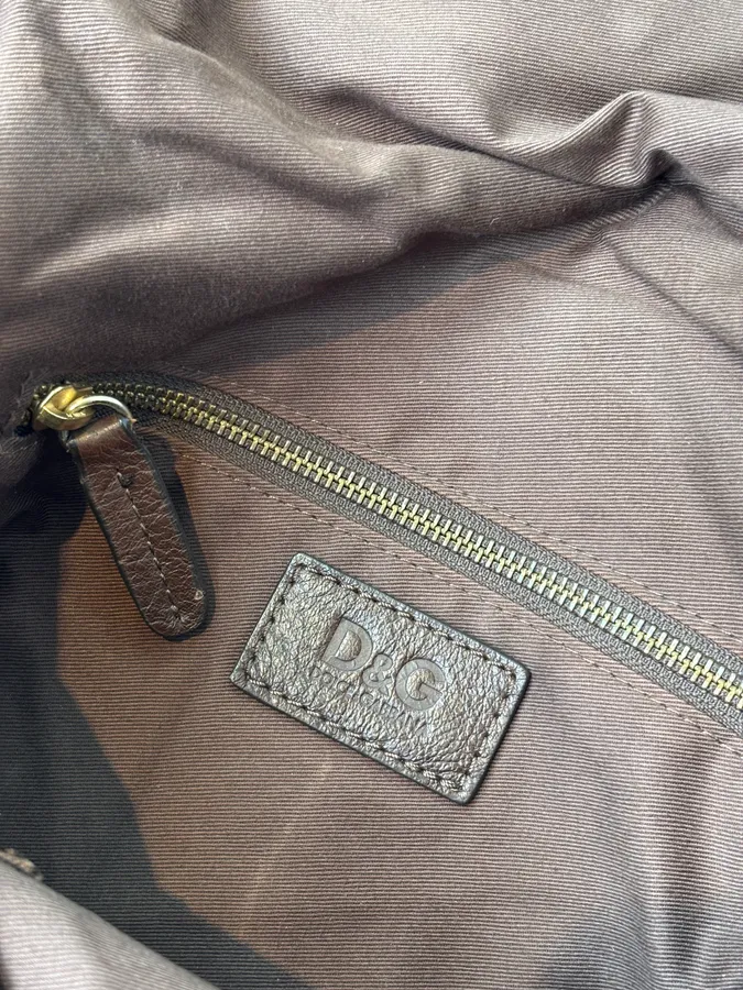 2000s Dolce Gabbana Canvas Leather Studded Shoulder bag - Image 14