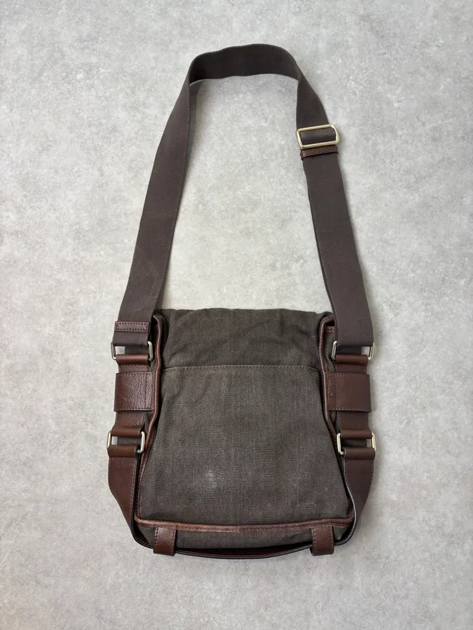 2000s Dolce Gabbana Canvas Leather Studded Shoulder bag - Image 6