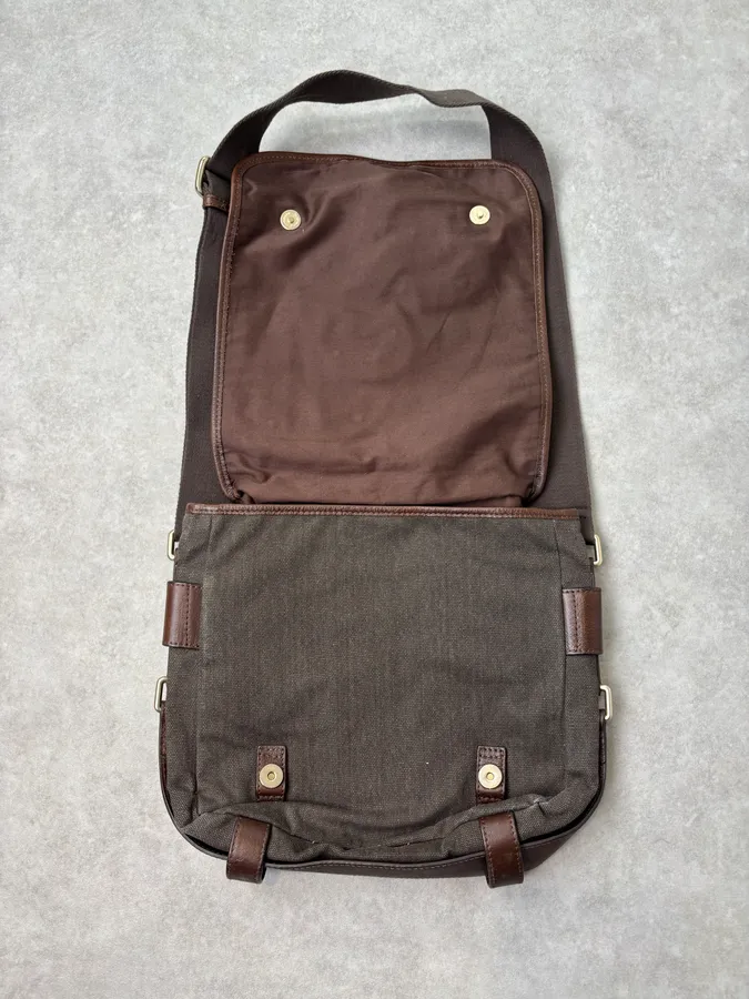 2000s Dolce Gabbana Canvas Leather Studded Shoulder bag - Image 9