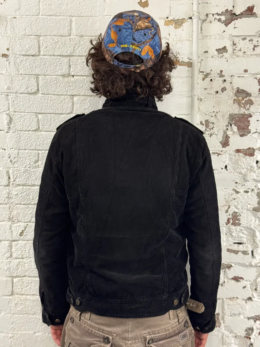 2000s Dolce & Gabbana Cargo Black Corduroy Jacket - Image 3