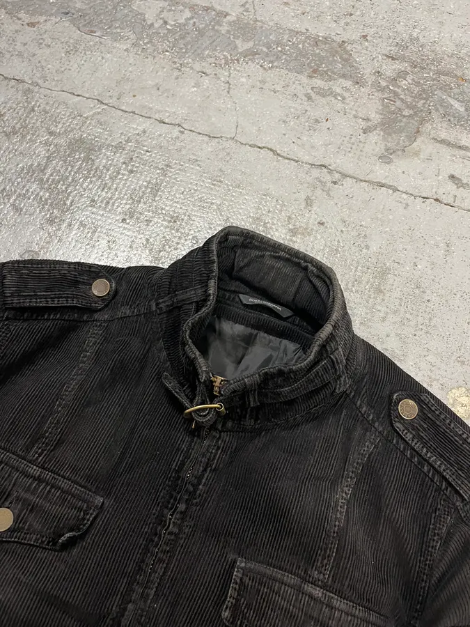 2000s Dolce & Gabbana Cargo Black Corduroy Jacket - Image 5