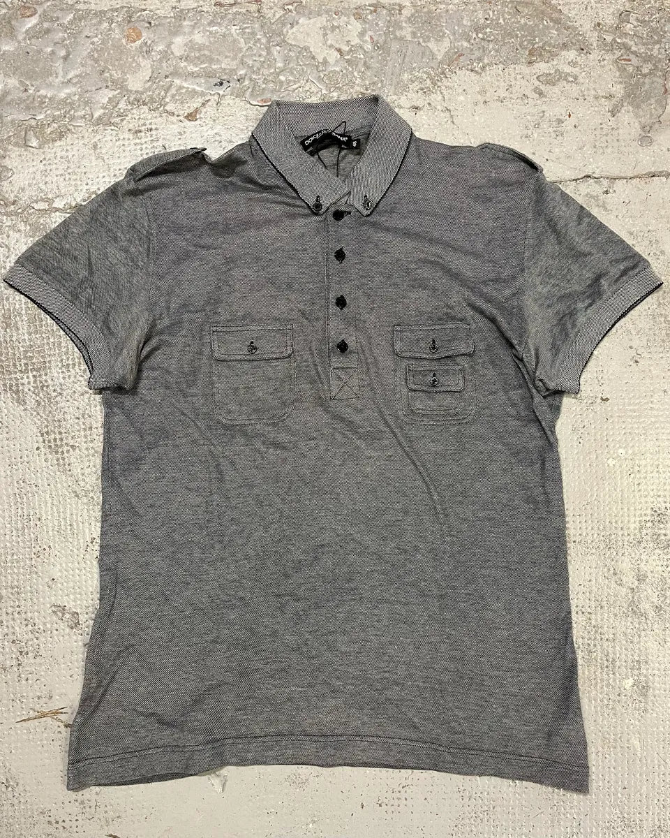 2000s Dolce & Gabbana Cargo Grey Polo - Image 4