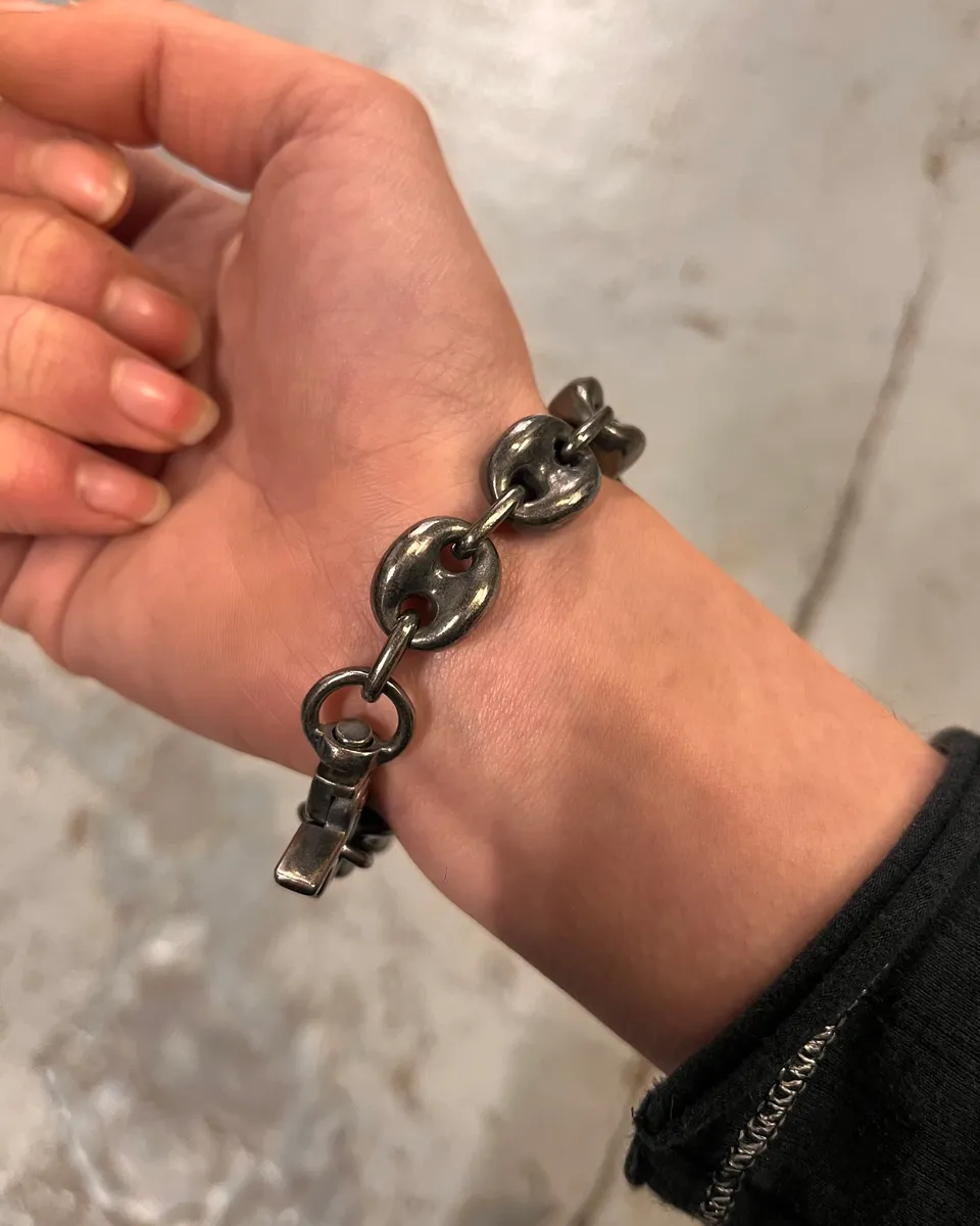 2000s Dolce & Gabbana Coffee Bean Steel Bracelet - Image 4