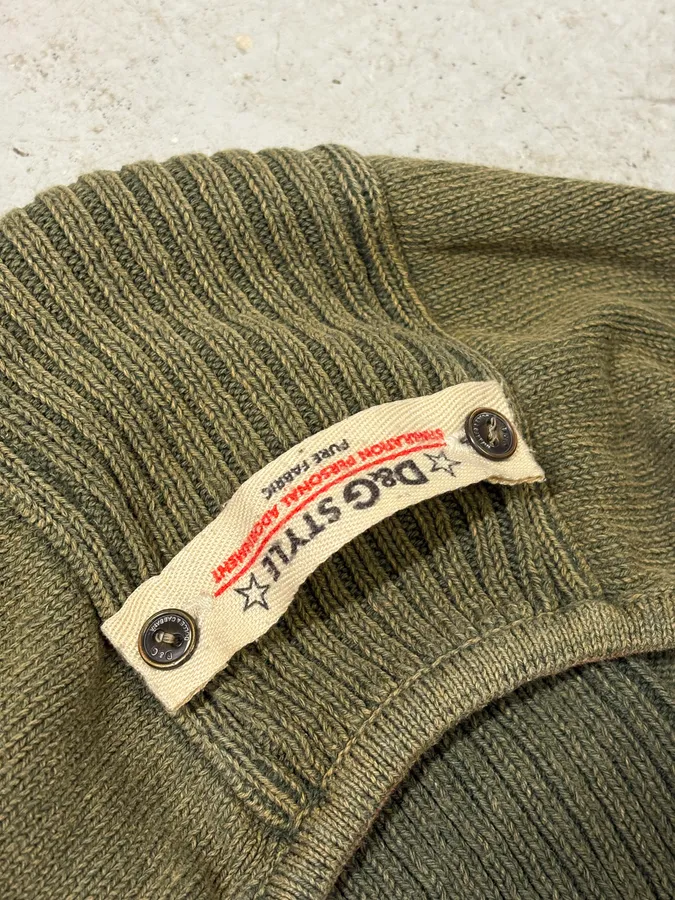 2000s Dolce & Gabbana Combat Khaki Zip-Up Hoodie - Image 8