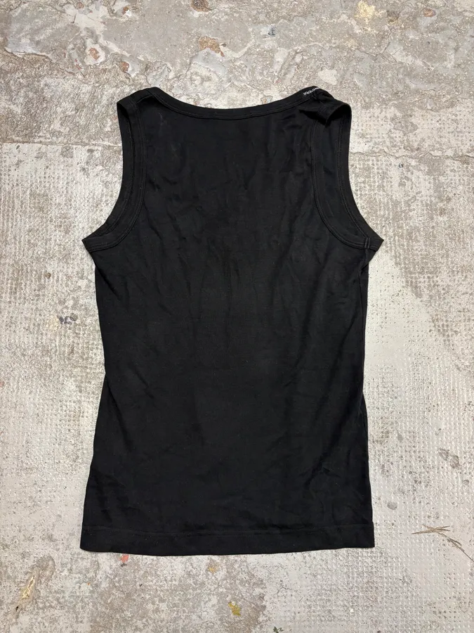 2000s Dolce & Gabbana Cross Ornament Black Tank Top - Image 6