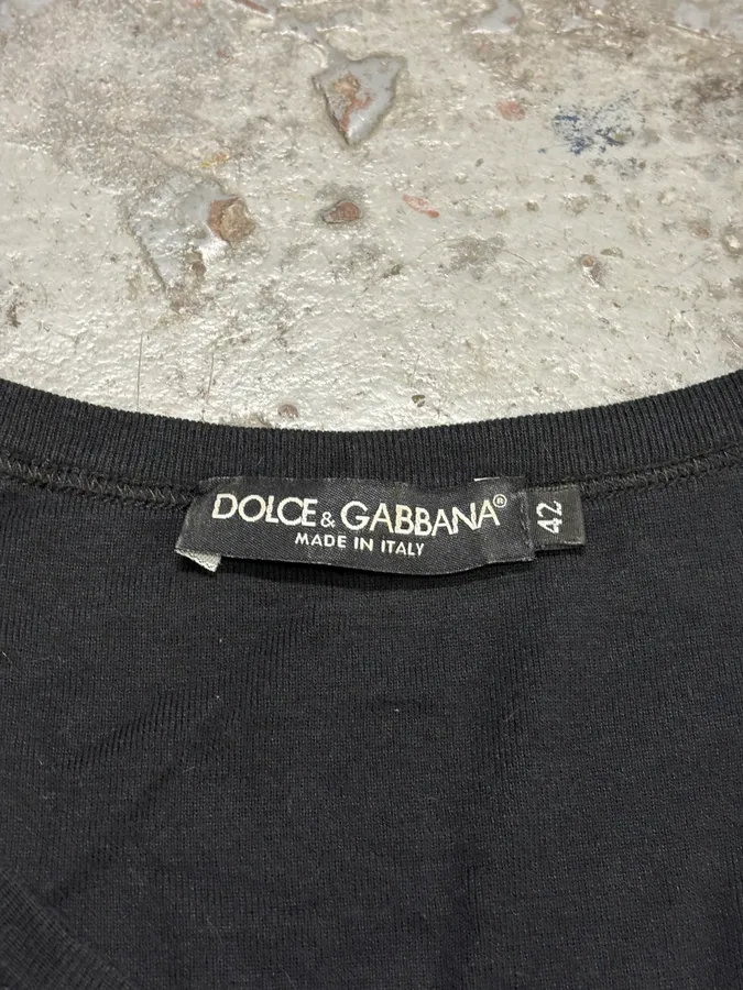 2000s Dolce & Gabbana Cross Ornament Black Tank Top - Image 8