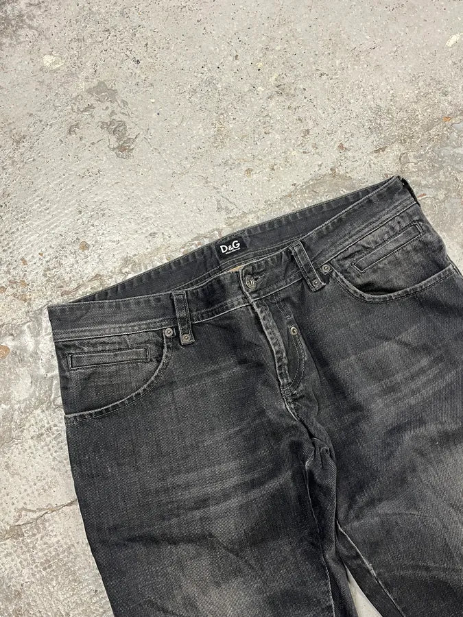2000s Dolce & Gabbana Dark Grey Denim Jeans - Image 6