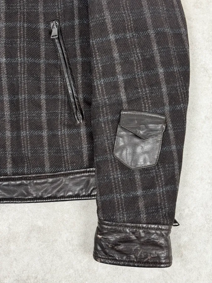 2000s Dolce & Gabbana Dark Grey Wool Shattered Bomber Jacket - Image 8