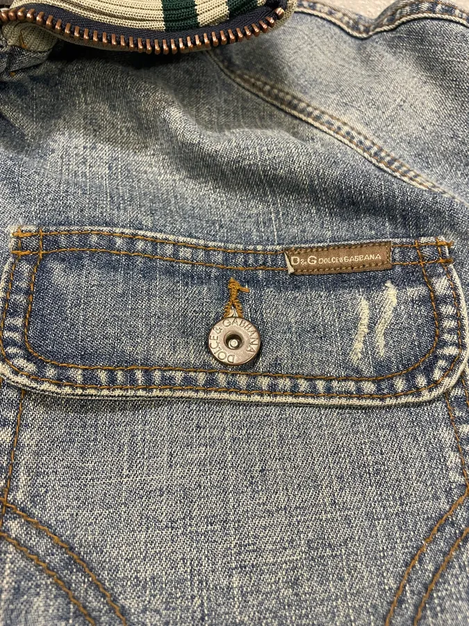 2000s Dolce & Gabbana Denim Full Zip Jacket - Image 7