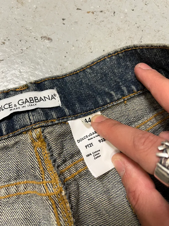 2000s Dolce & Gabbana Destroyed Blue Denim Jeans - Image 12