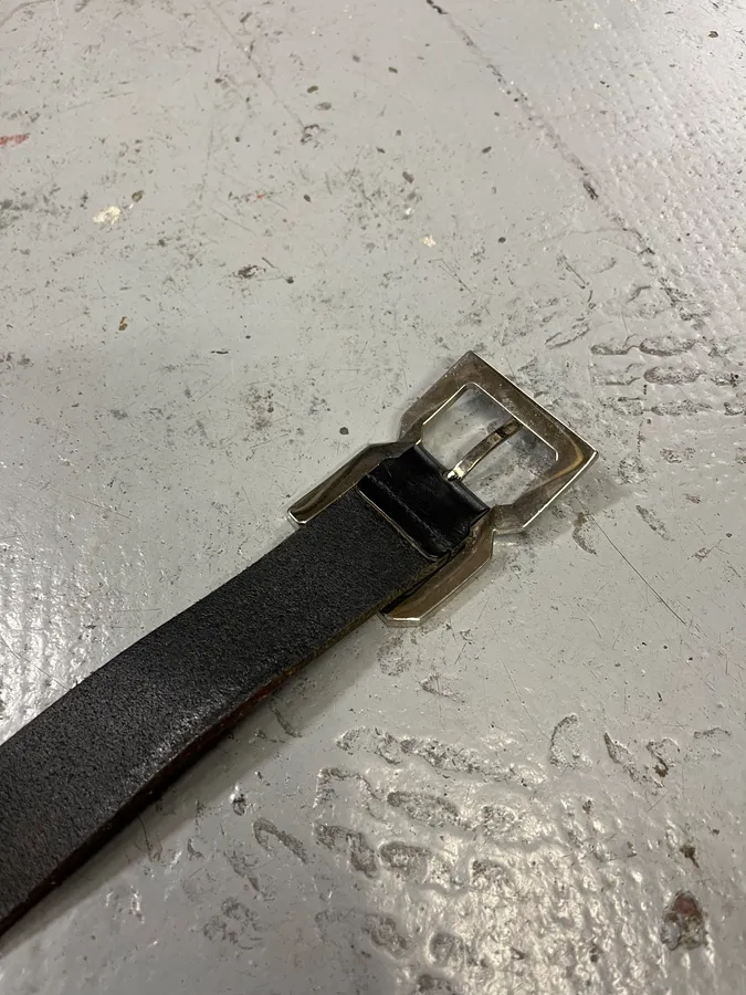 2000s Dolce & Gabbana DG Black Leather Belt - Image 7