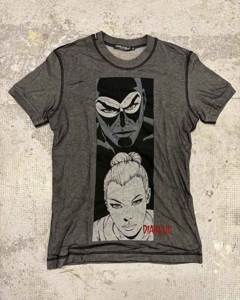2000s Dolce & Gabbana Diabouk Grey T-Shirt