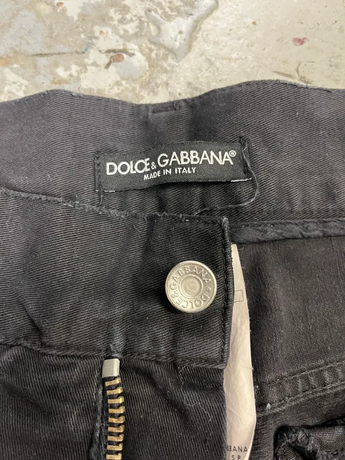 2000s Dolce & Gabbana Distressed Black Pants - Image 10