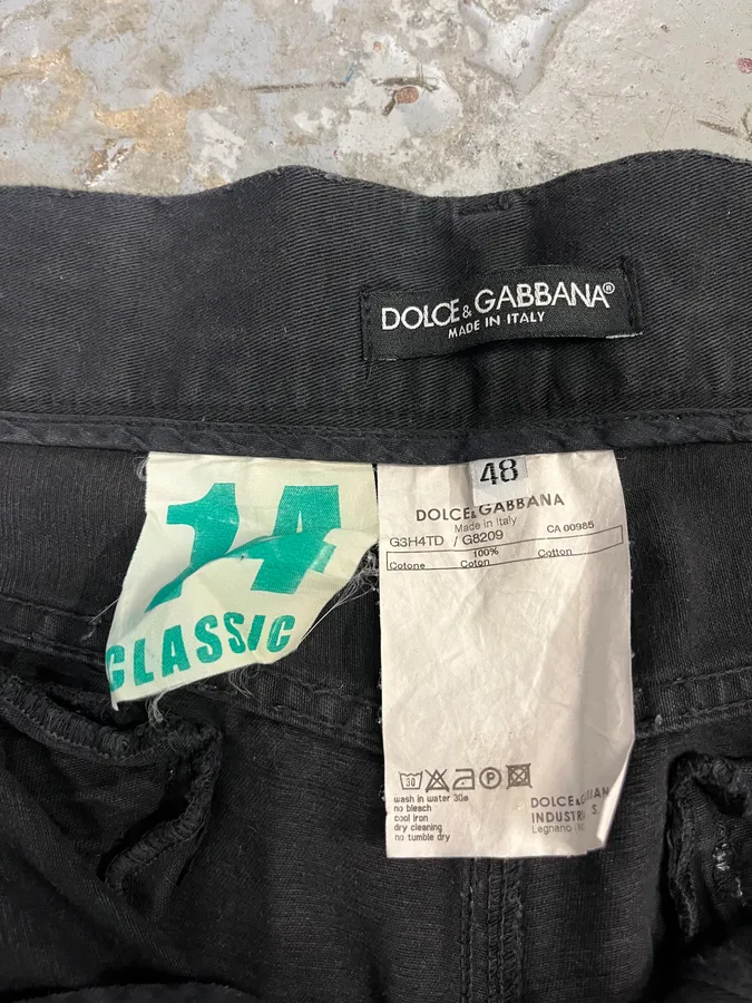 2000s Dolce & Gabbana Distressed Black Pants - Image 11