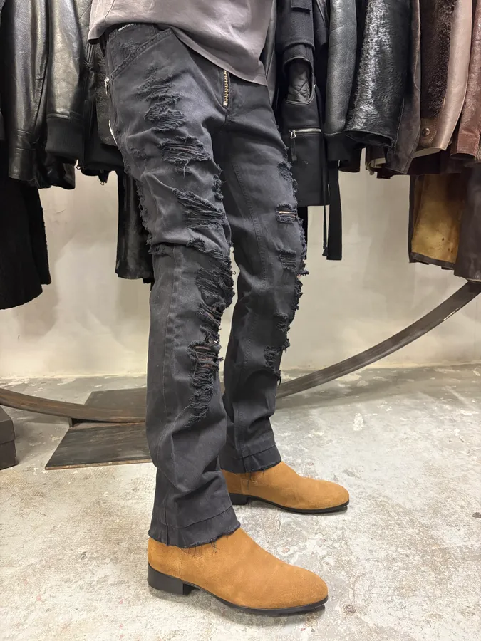 2000s Dolce & Gabbana Distressed Black Pants - Image 3