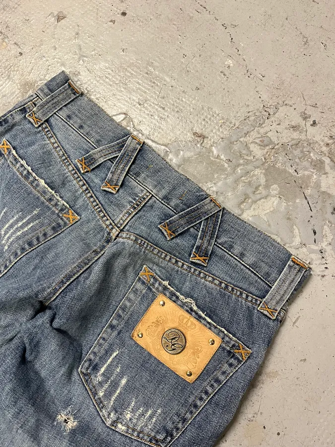 2000s Dolce & Gabbana Distressed Blue Denim Jeans - Image 9
