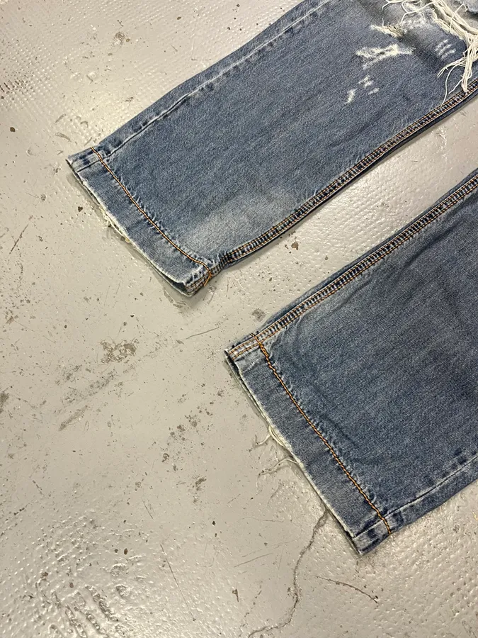 2000s Dolce & Gabbana Distressed Light Blue Jeans - Image 8