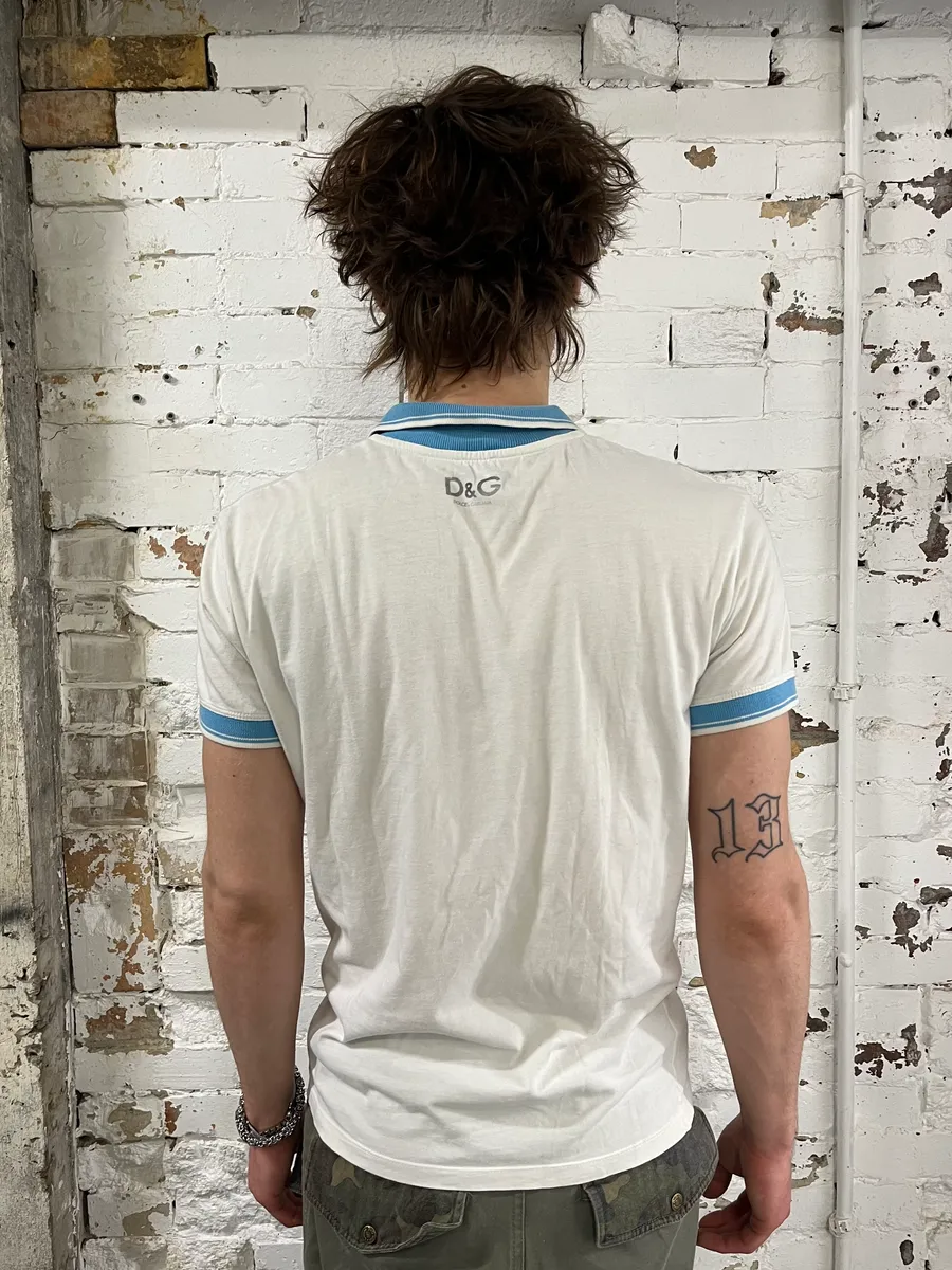 2000s Dolce & Gabbana Dixan Ad White Polo - Image 3