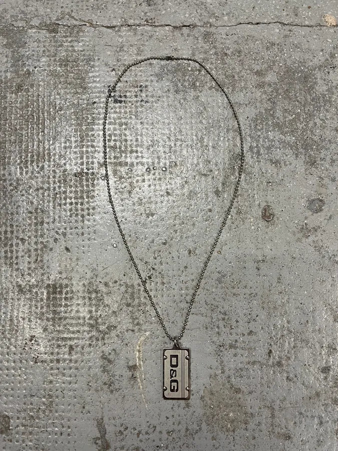 2000s Dolce & Gabbana Dog Tag Ball Chain Necklace