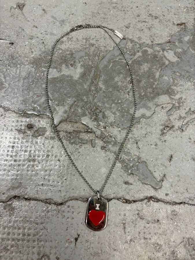 2000s Dolce & Gabbana Double Dog Tag I Love D&G Necklace - Image 6