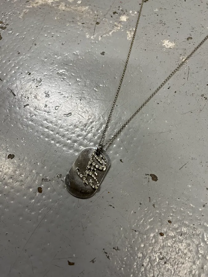 2000s Dolce & Gabbana Double Pendant Dog Tag Necklace - Image 2
