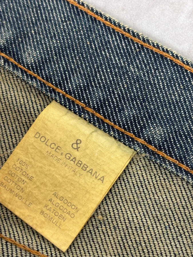 2000s Dolce & Gabbana Faded Blue Denim Distressed Jeans - Image 12