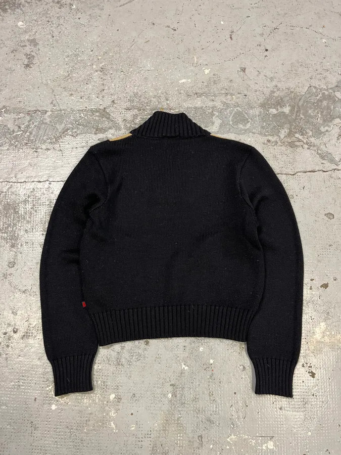 2000s Dolce & Gabbana Geometrical V Black Sweater - Image 6