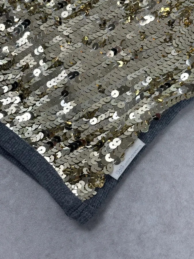 2000s Dolce & Gabbana Gold Glitter Tank Top - Image 6