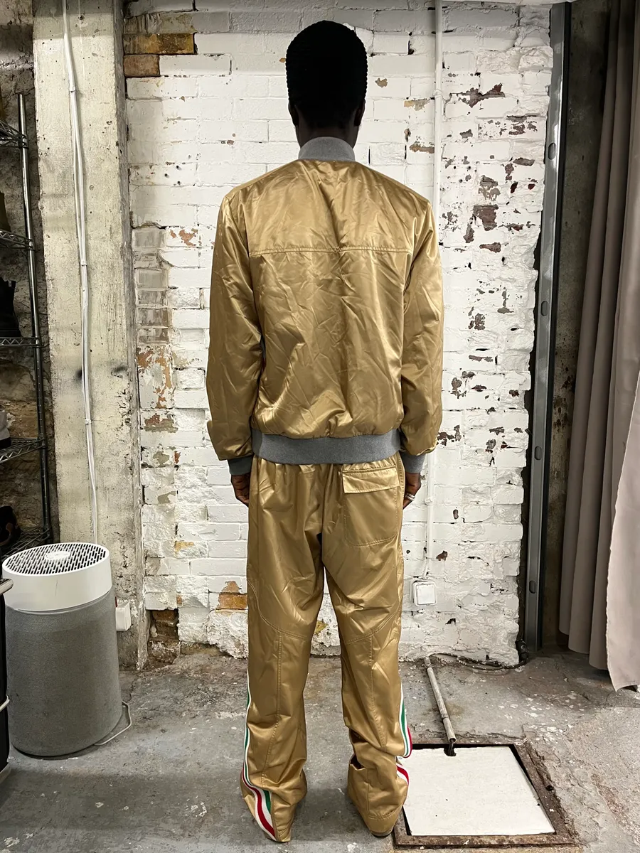 2000s Dolce & Gabbana Gold Sport Tracksuit Jacket - Image 3