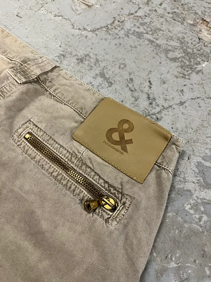 2000s Dolce & Gabbana Grey Army Cargo Pants - Image 9