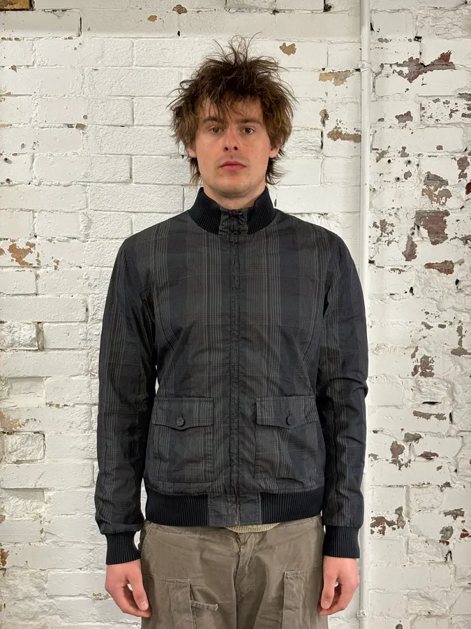 2000s Dolce & Gabbana Grey Checkered Nylon Jacket - Image 2