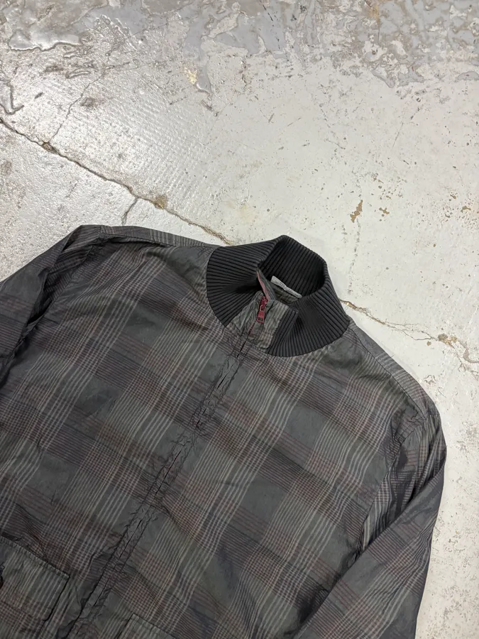 2000s Dolce & Gabbana Grey Checkered Nylon Jacket - Image 4