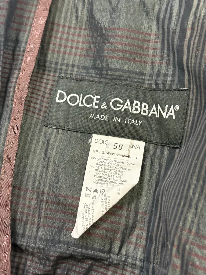 2000s Dolce & Gabbana Grey Checkered Nylon Jacket - Image 8