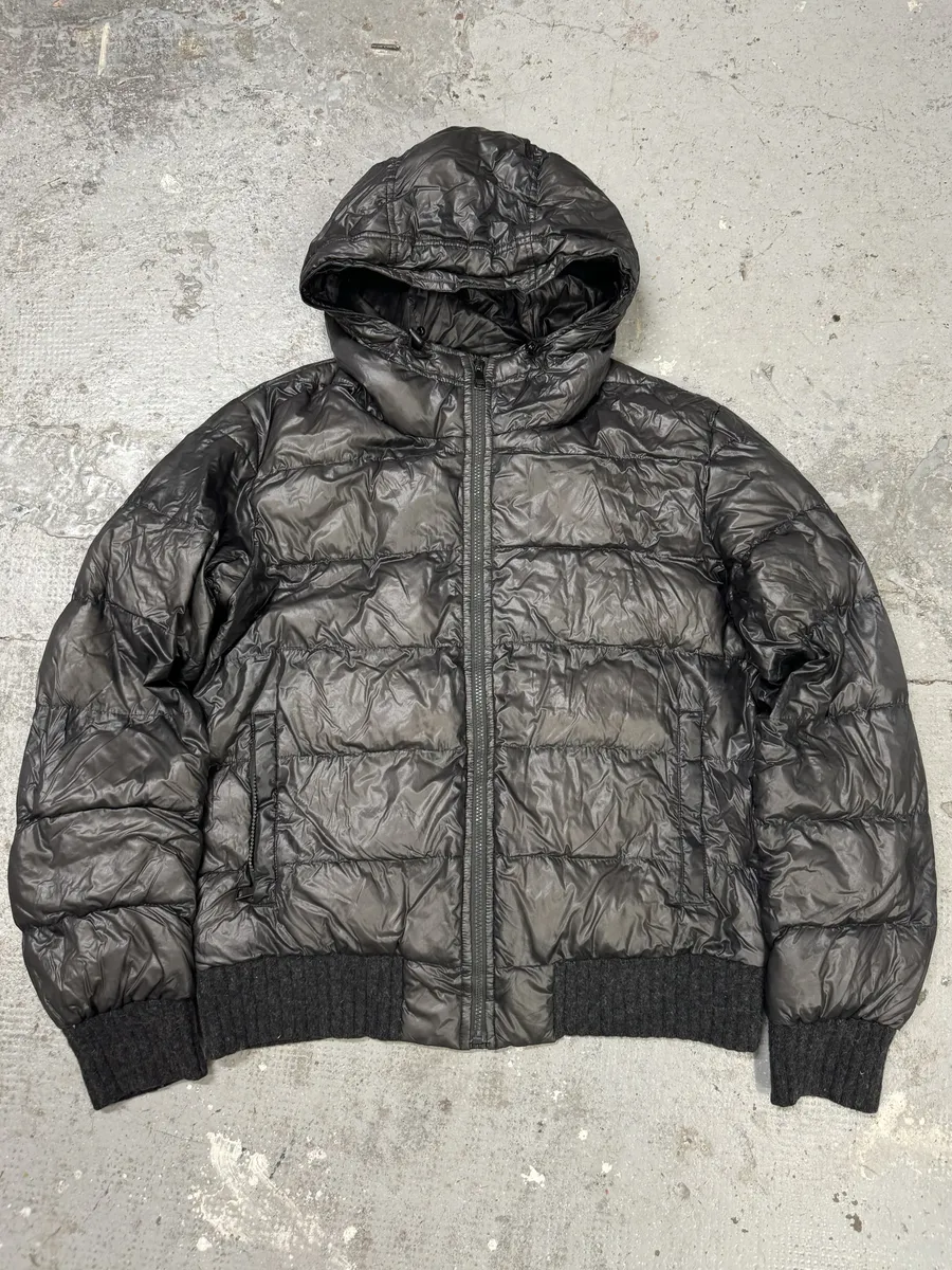 2000s Dolce & Gabbana Grey Eroded Puffer Jacket