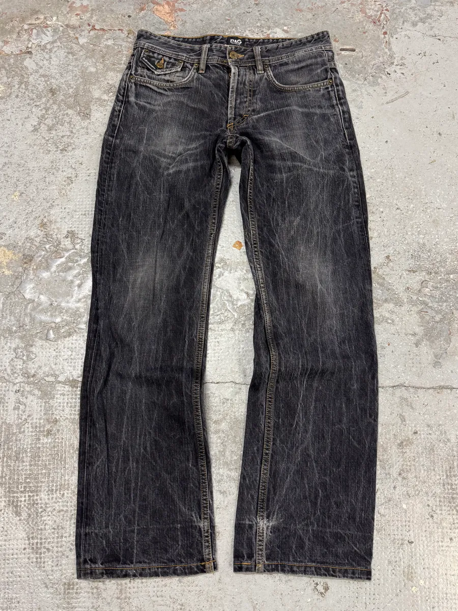 2000s Dolce & Gabbana Grey Faded Denim Jeans
