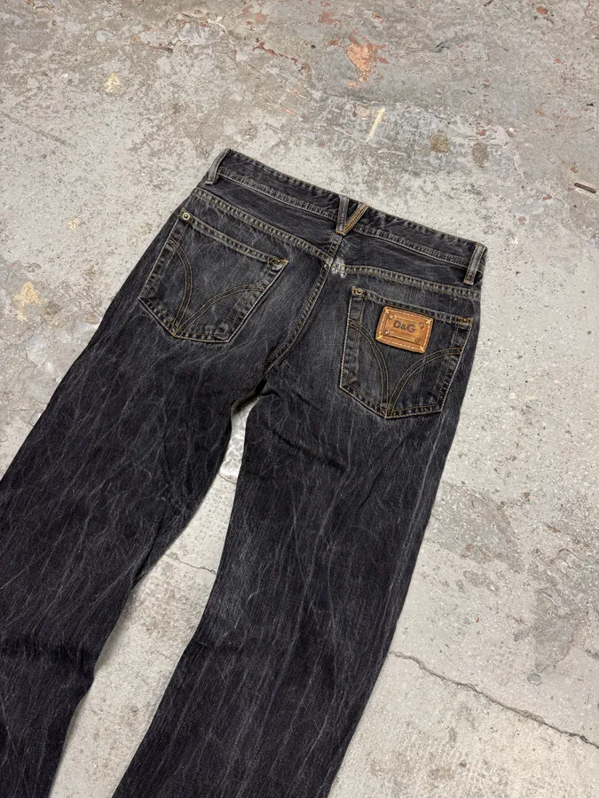 2000s Dolce & Gabbana Grey Faded Denim Jeans - Image 7
