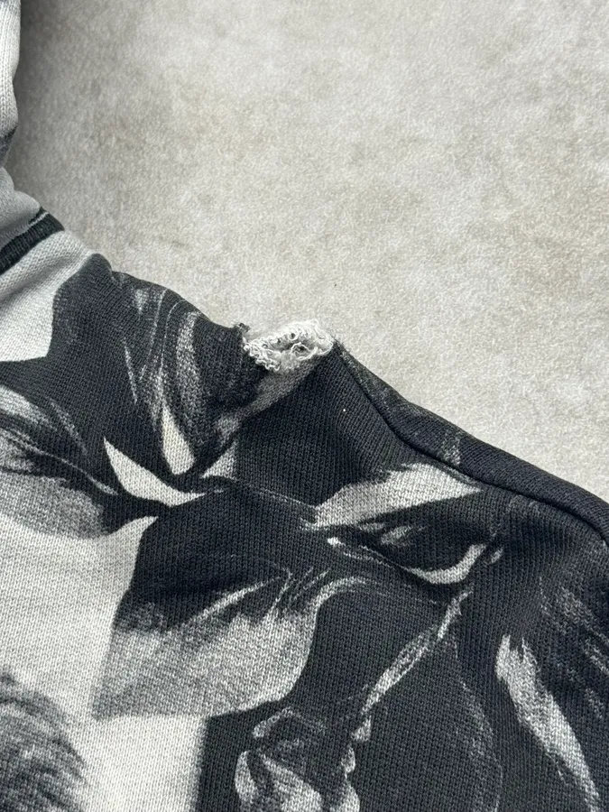 2000s Dolce & Gabbana Grey Floral Marlon Brando Hoodie - Image 10
