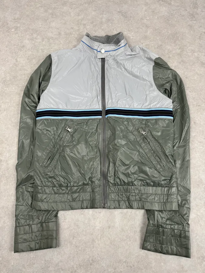 2000s Dolce & Gabbana Grey & Green Windbreaker Jacket
