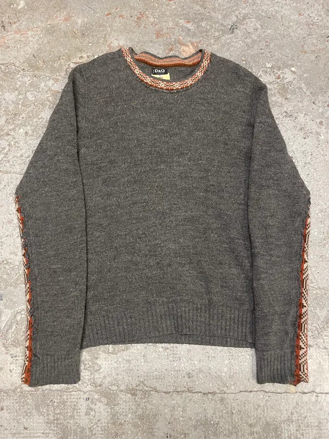 2000s Dolce & Gabbana Grey Indian Sweater