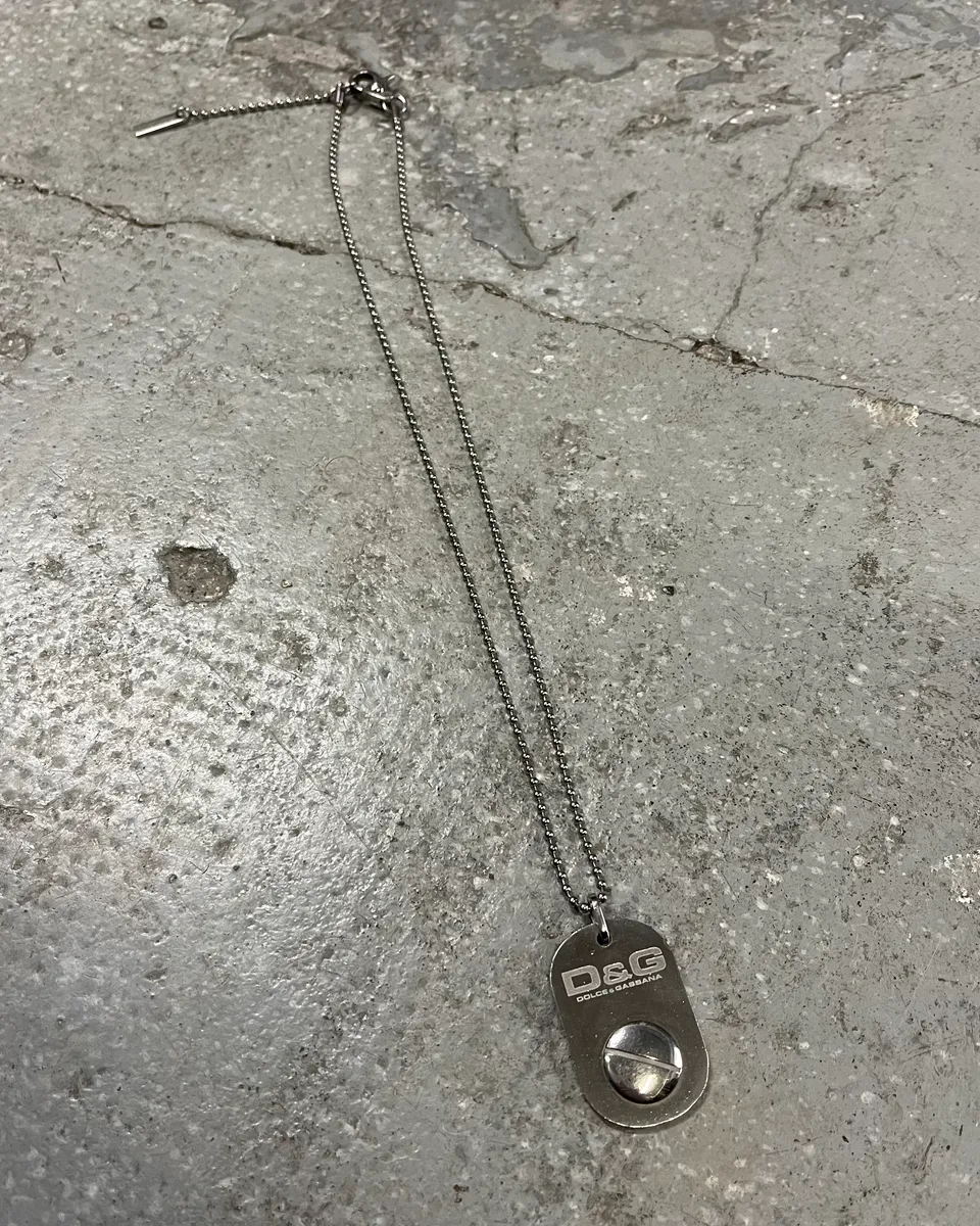 2000s Dolce & Gabbana Grey Necklace - Image 6