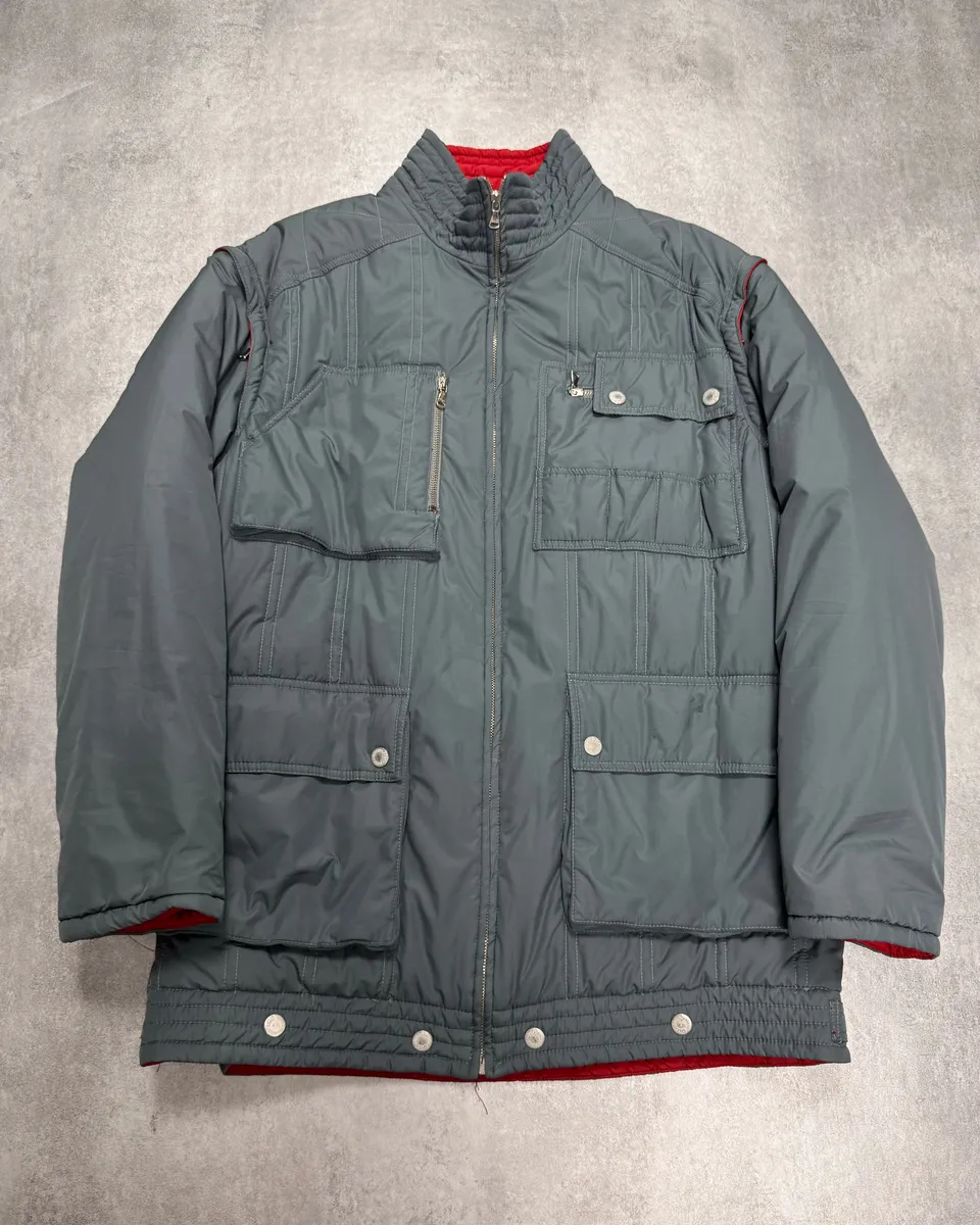 2000s Dolce & Gabbana Grey Sleeves Removable Puffer Jacket - Image 4