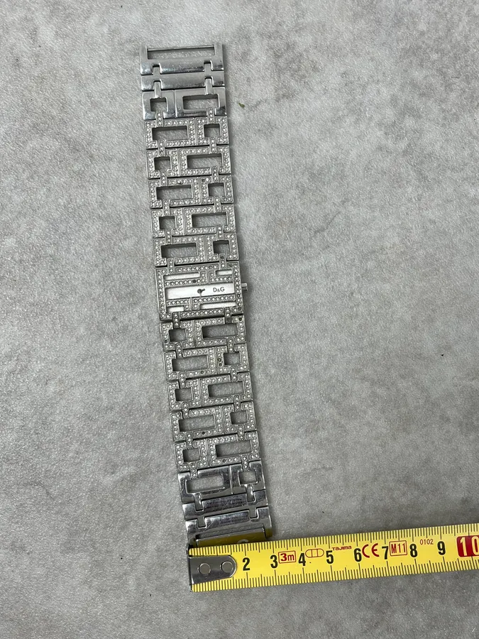 2000s Dolce & Gabbana Grey Strass Abstract Watch - Image 10