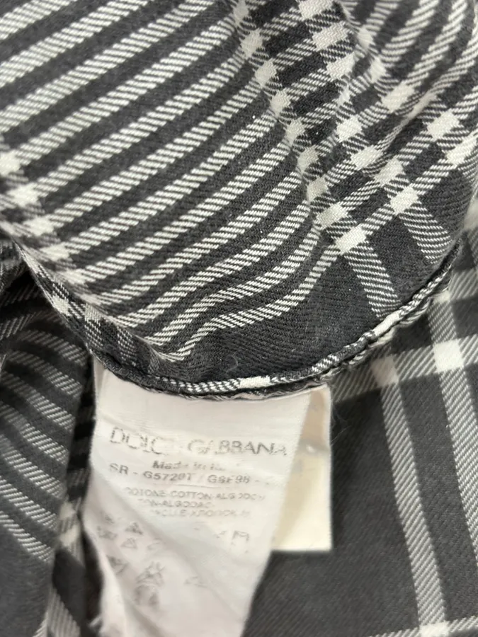 2000s Dolce & Gabbana Grey Tartan Shirt - Image 8